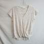 Anthropologie Maeve Rainbow Striped Wrapped Short Sleeve Top Size M image number 1
