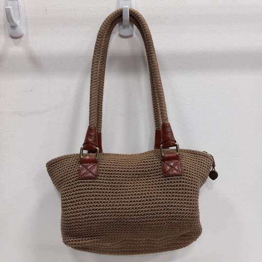 Brown Crocheted Tote Purse image number 2