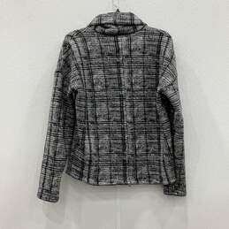 Womens Black White Plaid Chillin Fleece Cowl Neck Pullover Sweater Size Medium alternative image