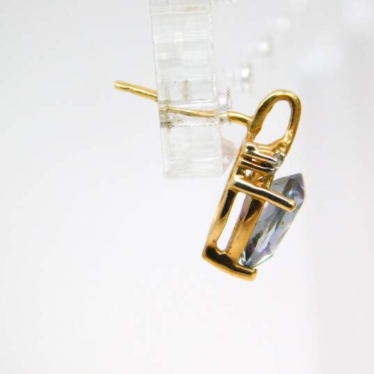 Elegant 10k Yellow Gold Teardrop Mystic Topaz & Diamond Accent Stud Earrings 1.4g image number 3