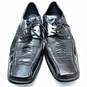 Stacy Adams 24195-01 Merrick Black Leather Croc Embossed Oxford Dress Shoes Men's Size 10 M image number 6