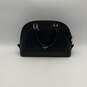 Womens Black Leather Bottom Stud Double Handle Zipper Shoulder Bag Purse image number 1