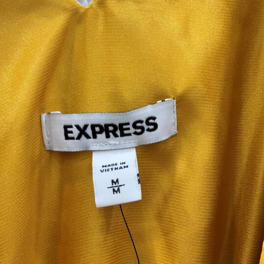 NWT Express Womens Yellow White Ruffle Sleeveless V-Neck Maxi Dress Size Medium image number 3