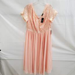 Torrid Blush Pink Short Sleeve Sequin Lace Midi Dress NWT Size 16