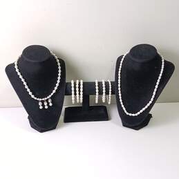 Faux Pearl Necklace and Bracelet Costume Jewelry Collection
