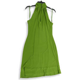 Womens Green Pleated Sleeveless Halter Neck Classic A-Line Dress Size 6 alternative image
