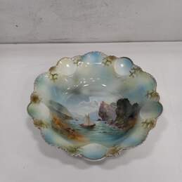RS Prussia Ocean Sailboat Porcelain Water Bowl