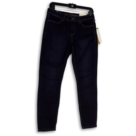 NWT Womens Blue Denim Dark Wash Mid-Rise Pockets Jegging Jeans Size 6S image number 1