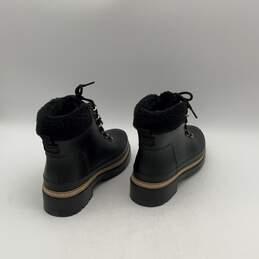 NIB Marc Fisher Womens Black Leather Round Toe Lace Up Winter Boots Size 9M alternative image