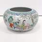 Large Vintage Chinese Family Rose Pottery Bowl Hand Painted image number 3