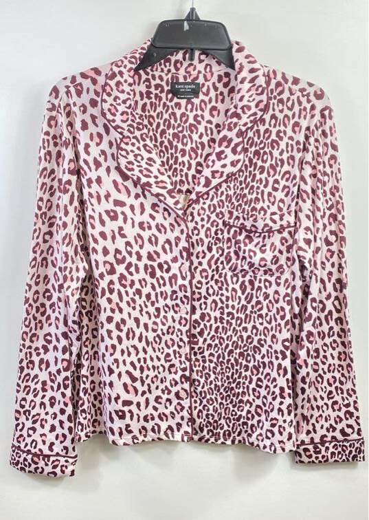 Kate Spade Women Pink Leopard Print Pajama Top M image number 1