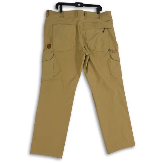 NWT Mens Tan Flat Front Slash Pocket Straight Leg Cargo Pants Size 38/32 image number 2