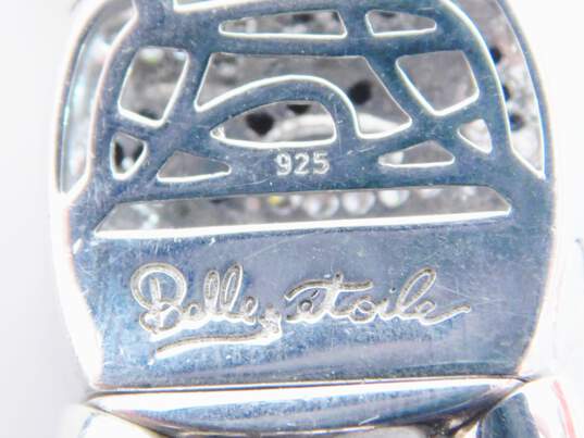 Belle Etoile 925 Cubic Zirconia & Black Enamel Swirls Chunky Curb Chain Statement Bracelet 69.3g image number 5