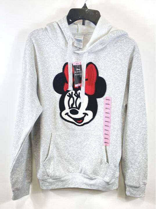 Disney Women Gray Minnie Mouse Pullover Hoodie S image number 1