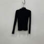 Womens Black Ruched Turtleneck Long Sleeve Pullover Blouse Top Size XS image number 2
