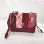 Coach Faye Wine Red Pebble, Suede & Snake Embossed Leather Turnlock Crossbody image number 1