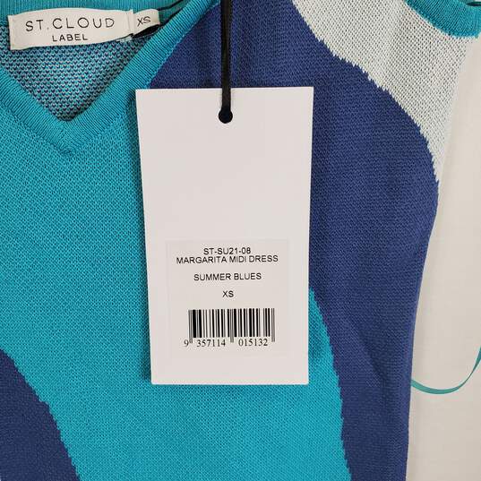 St. Cloud Margarita Multi Knit Stripe Slim Tube Midi Dress Sz XS NWT image number 3