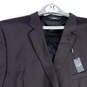NWT Mens Black Pinstripe Notch Lapel Single Breasted Blazer Size 60R/56W image number 3