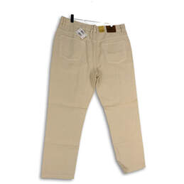 NWT Mens Tan Denim Medium Wash Classic Fit Straight Leg Jeans Size 40X32 alternative image