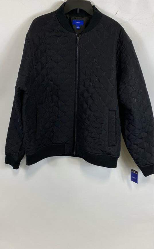 NWT APT. 9 Mens Black Pockets Long Sleeve Full Zip Quilted Jacket Size XL image number 1