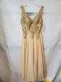 Fiesta Fashion Sleeveless Long Champagne Color Dress Women's Size S NWT image number 1