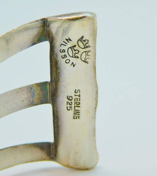 Vintage Robert Nilsson Sterling Silver Modernist Twisted Cuff Bracelet 42.1g image number 4