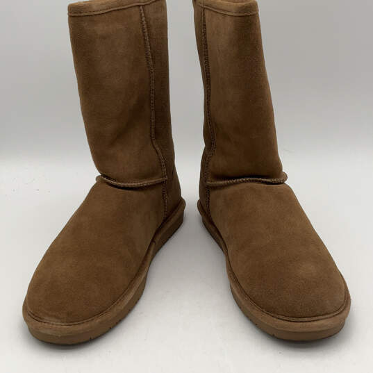 Womens Emma Hickory II Tan Suede Round Toe Pull-On Snow Boot Size 11 image number 4