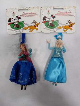 Disney Store Sketchbook Frozen Anna & Elsa Christmas Ornaments