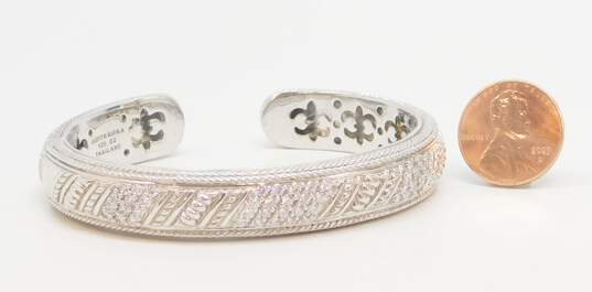 Judith Ripka Sterling Silver CZ Hinged Cuff Bracelet 45.2g image number 4