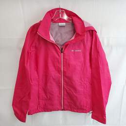 Columbia Full Zip Up Pink Nylon Hooded Outdoor Jacket Size M