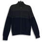 Mens Gray Navy Colorblock Long Sleeve Mock Neck Full Zip Jacket Size Small image number 1