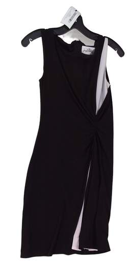 Womens Black White Round Neck Sleeveless Casual Tank Dress Size 6