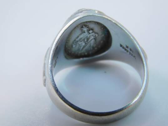 VNTG 10k White Gold Black Glass Ring 6.5g image number 2