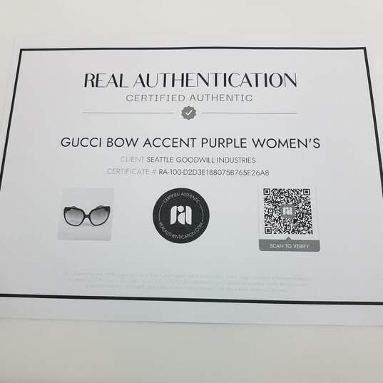 AUTHENTICATED Gucci Bow Accent Purple Womens Sunglasses image number 8