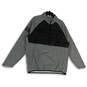 Mens Gray Black Long Sleeve Mock Neck 1/2 Zip Pullover Jacket Size L image number 2