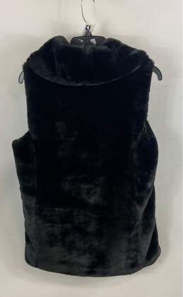 NWT Echo Womens Black Faux Fur Collared Mid Length Sleeveless Vest Size Small alternative image