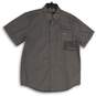 Harley-Davidson Mens Gray Pointed Collar Pinstripe Button-Up Shirt Size Large image number 1