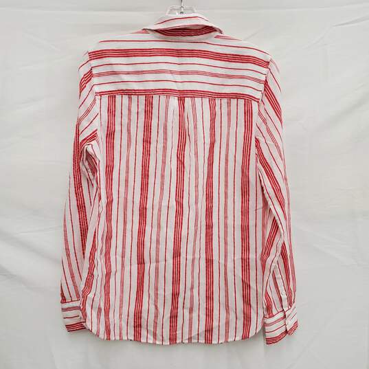 NWT J. Crew WM's Red & White Peppermint Long Sleeve Shirt Size 4 image number 2