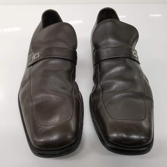 Gucci Brown Leather Slip On Loafers Men's Size 11.5 image number 3