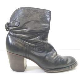FRYE Black Leather Pull On Back Buckle Ankle Boots Shoes Women's Size 8.5 M