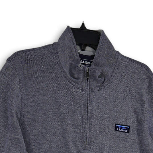Mens Blue Long Sleeve Mock Neck Quarter Zip Pullover Sweater Size L Reg image number 1