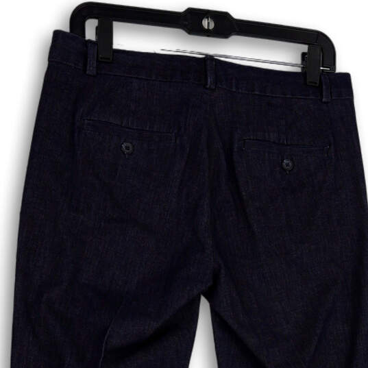Womens Blue Flat Front Slash Pockets Straight Leg Dress Pants Size 27/4 image number 4