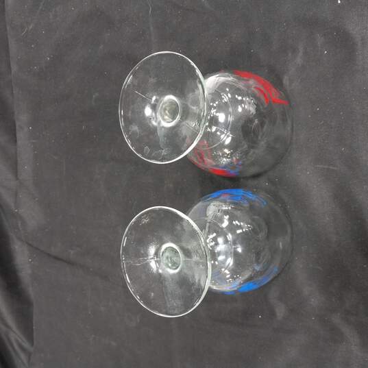 Pair of Footed Beer Goblets Budweiser and Pabst Blue Ribon image number 4