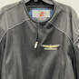 Mens Black Long Sleeve Front Pocket Full-Zip Motorcycle Jacket Size 3XL image number 3