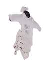 NWT Baby White Long Sleeve Crew Neck 3 Piece Bodysuit Outfit Set Size 0-3m image number 2