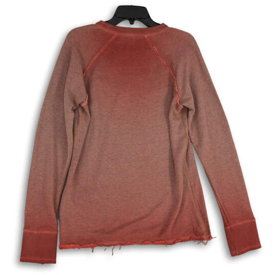 NWT Womens Red Crew Neck Long Raglan Sleeve Pullover Sweatshirt Size Large image number 2