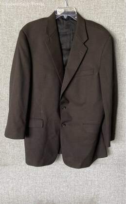Authentic Burberry Mens Brown Wool Notch Lapel Two-Button Suit Jacket Size 42R