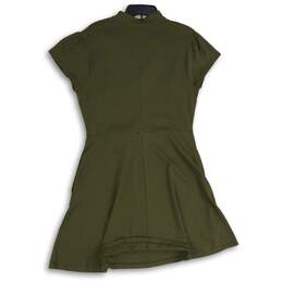 NWT Womens Green V-Neck Cap Sleeve Pullover A-Line Dress Size Large alternative image