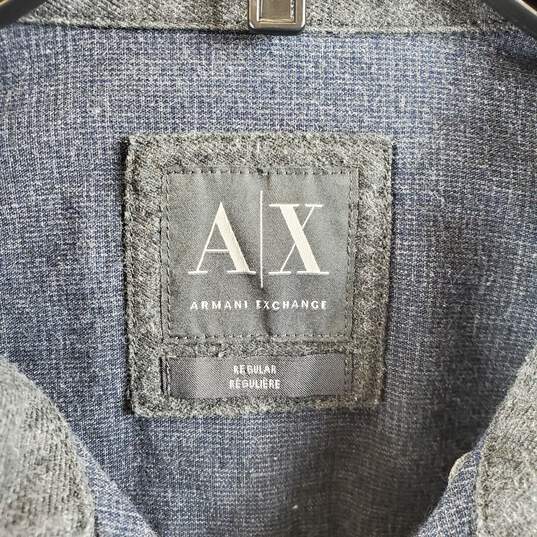 Armani Exchange Men Gray Button Up Shirt M image number 3