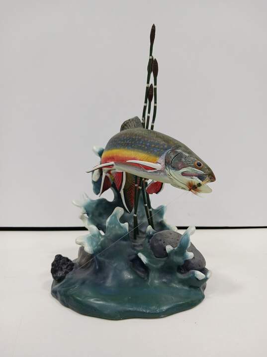 The Danbury Mint Brook Jewel Trout Sculpture image number 1